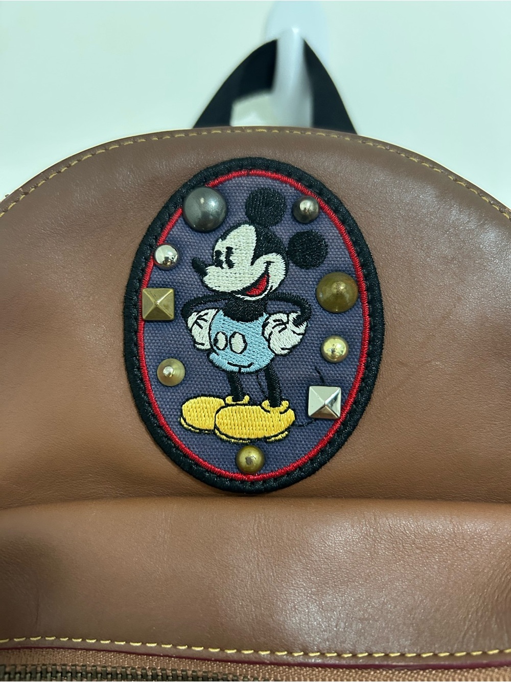 Rare Coach x Disney Mickey Mouse Brown Leather Backpack Mini Charlie Style - Picture 3 of 12